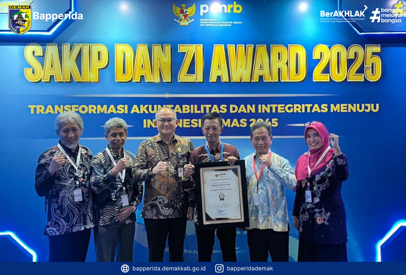 Demak Raih Penghargaan SAKIP dan ZI Award 2025, Apresiasi untuk Tata Kelola Pemerintahan yang Kian Akuntabel!